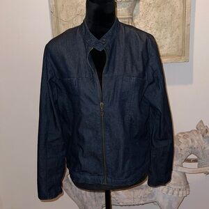 Kathy Ireland dark denim zip up jacket Sz M